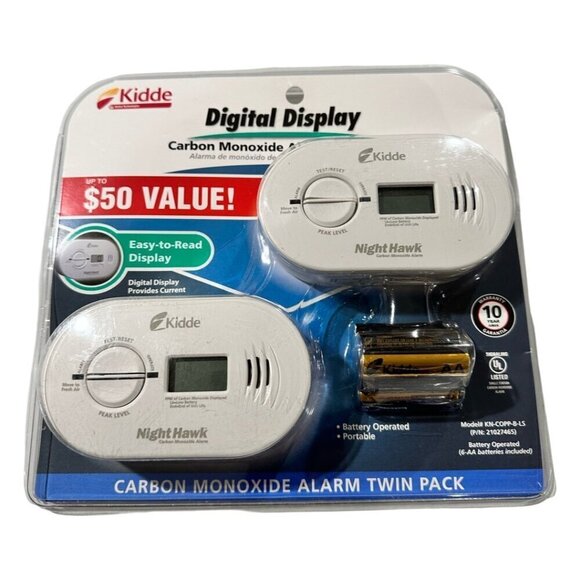 Kidde Digital Display Carbon Monoxide Alarm Value Twin Pack Brand New Sealed - Picture 1 of 5